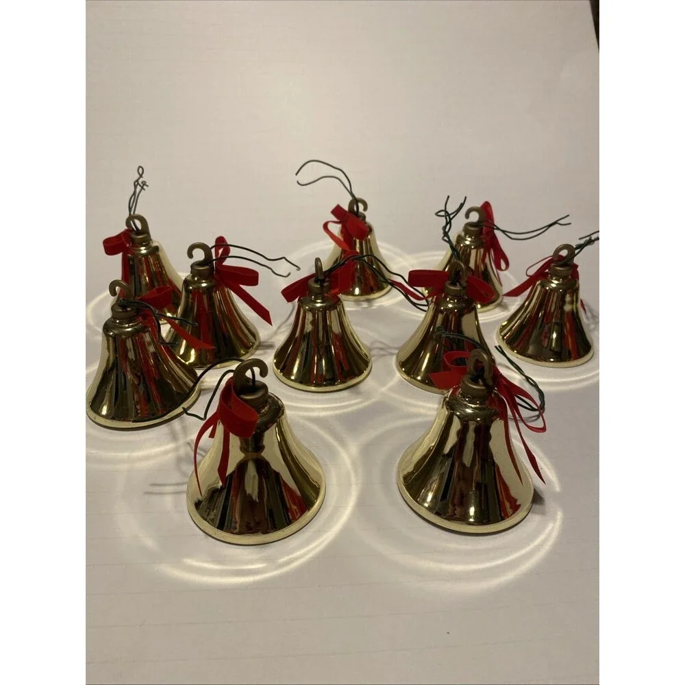 10 Brass Christmas Bells For String Light Repair Crafting Ornament Holiday 2